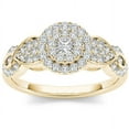 thumbnail image 1 of 1/2 Carat T.W. Diamond Criss-Cross Shank Cluster Halo 10kt Yellow Gold Engagement Ring, 1 of 5