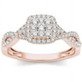 thumbnail image 1 of 1/2 Carat T.W. Diamond Criss-Cross Shank Halo 10kt Rose Gold Engagement Ring, 1 of 5