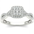 thumbnail image 1 of 1/2 Carat T.W. Diamond Criss-Cross Shank Halo 10kt White Gold Engagement Ring, 1 of 5