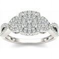 thumbnail image 1 of 1/2 Carat T.W. Diamond Criss-Cross Shank Halo Cluster 10kt White Gold Engagement Ring, 1 of 5