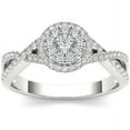 thumbnail image 1 of 1/2 Carat T.W. Diamond Criss-Cross Shank Halo Cluster 10kt White Gold Engagement Ring, 1 of 5