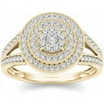 thumbnail image 1 of 1/2 Carat T.W. Diamond Double Halo Cluster 10kt Yellow Gold Engagement Ring, 1 of 5