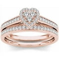 thumbnail image 1 of 1/2 Carat T.W. Diamond Heart-Frame 10kt Rose Gold Engagement Ring Set, 1 of 5