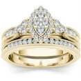 thumbnail image 1 of 1/2 Carat T.W. Diamond Marquise Framed Cluster 10kt Yellow Gold Engagement Ring Set, 1 of 5