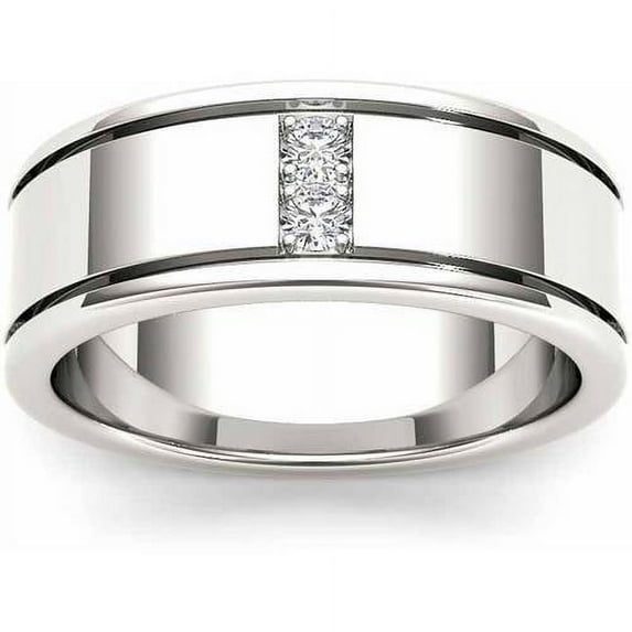 1/2 Carat T.W. Diamond Men's 14kt White Gold Wedding Band