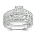 thumbnail image 1 of 1/2 Carat T.W Diamond Miracle Plate Sterling Silver Bridal Set., 1 of 7