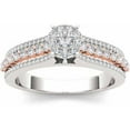 thumbnail image 1 of 1/2 Carat T.W. Diamond Pink Two-Tone Split Shank Cluster 10kt White Gold Engagement Ring, 1 of 5