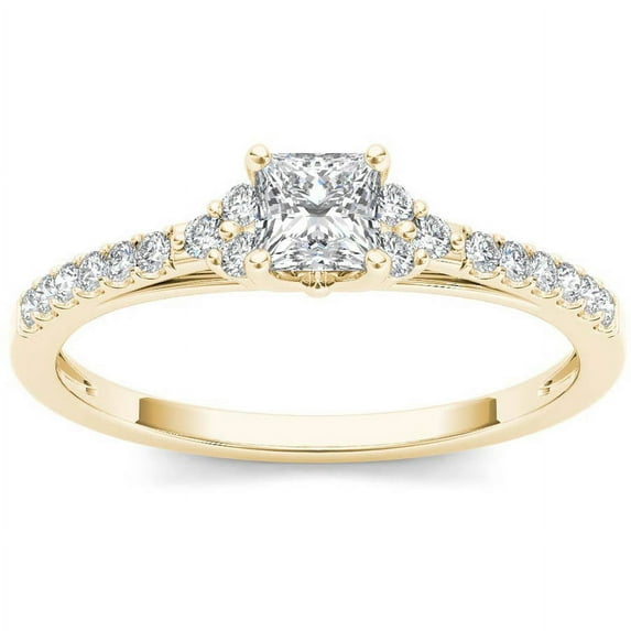 1/2 Carat T.W. Diamond Princess-Cut Classic 10kt Yellow Gold Engagement Ring