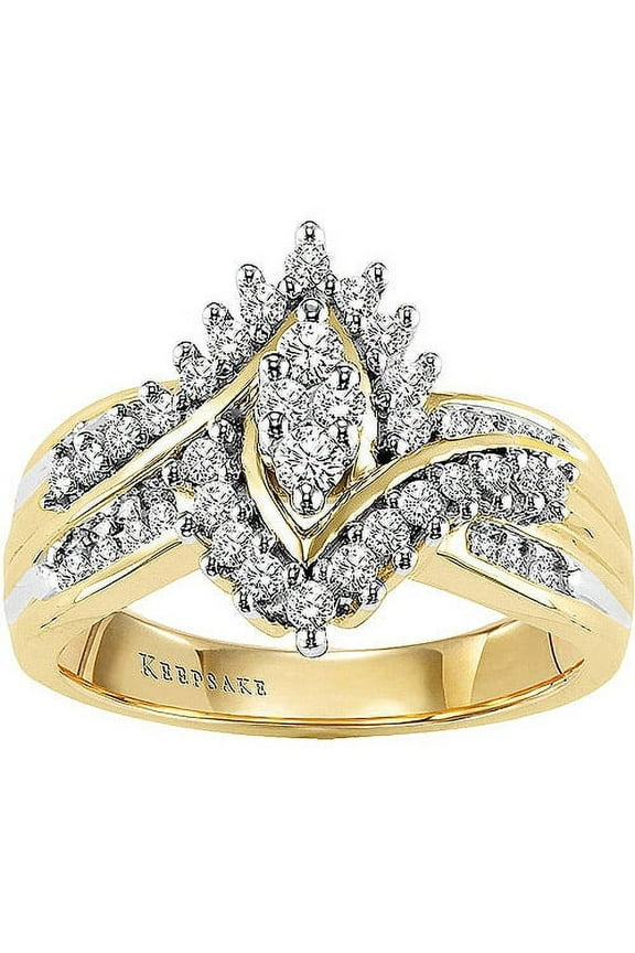 1/2 Carat T.W. Diamond "Shimmering" Women's Engagement Ring in 10k Yellow Gold by Keepsake