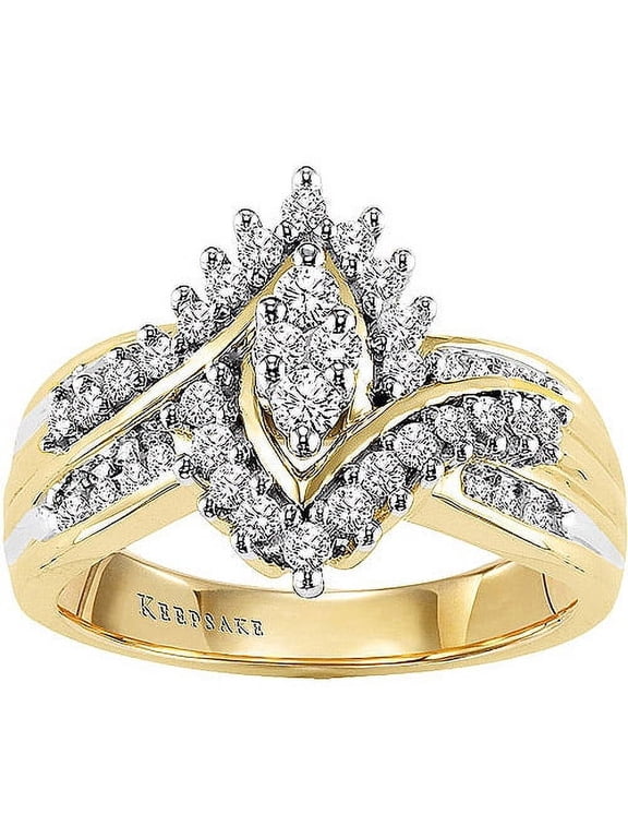 1/2 Carat T.W. Diamond "Shimmering" Women's Engagement Ring in 10k Yellow Gold by Keepsake