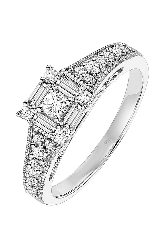 1/2 Carat T.W. Diamond "Sincerity" Women's Engagement Ring in 10k White Gold by Keepsake