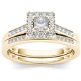 thumbnail image 1 of 1/2 Carat T.W. Diamond Single Halo 10kt Yellow Gold Engagement Ring Set, 1 of 1