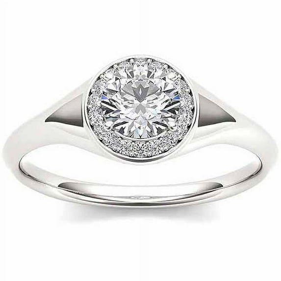 1/2 Carat T.W. Diamond Single Halo 14kt White Gold Engagement Ring