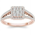 thumbnail image 1 of 1/2 Carat T.W. Diamond Split Shank Cluster Halo 10kt Rose Gold Engagement Ring, 1 of 4