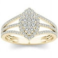 thumbnail image 1 of 1/2 Carat T.W. Diamond Split Shank Marquise-Shape Cluster Halo 10kt Yellow Gold Engagement Ring, 1 of 5