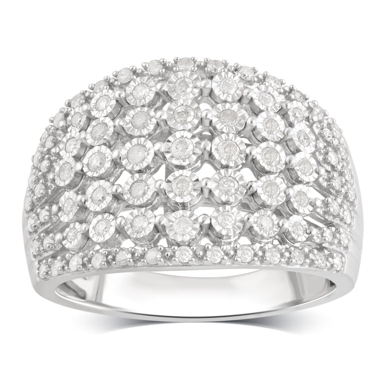 1/2 Carat T.W Diamond Sterling Silver Anniversary Ring. (I-J/I2-I3