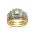 thumbnail image 1 of 1/2 Carat T.W. Diamond Sterling Silver Gold-Plated Bridal Set, 1 of 2