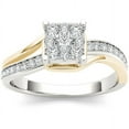 thumbnail image 1 of 1/2 Carat T.W. Diamond Yellow Two-Tone Bypass Cluster 10kt White Gold Engagement Ring, 1 of 1