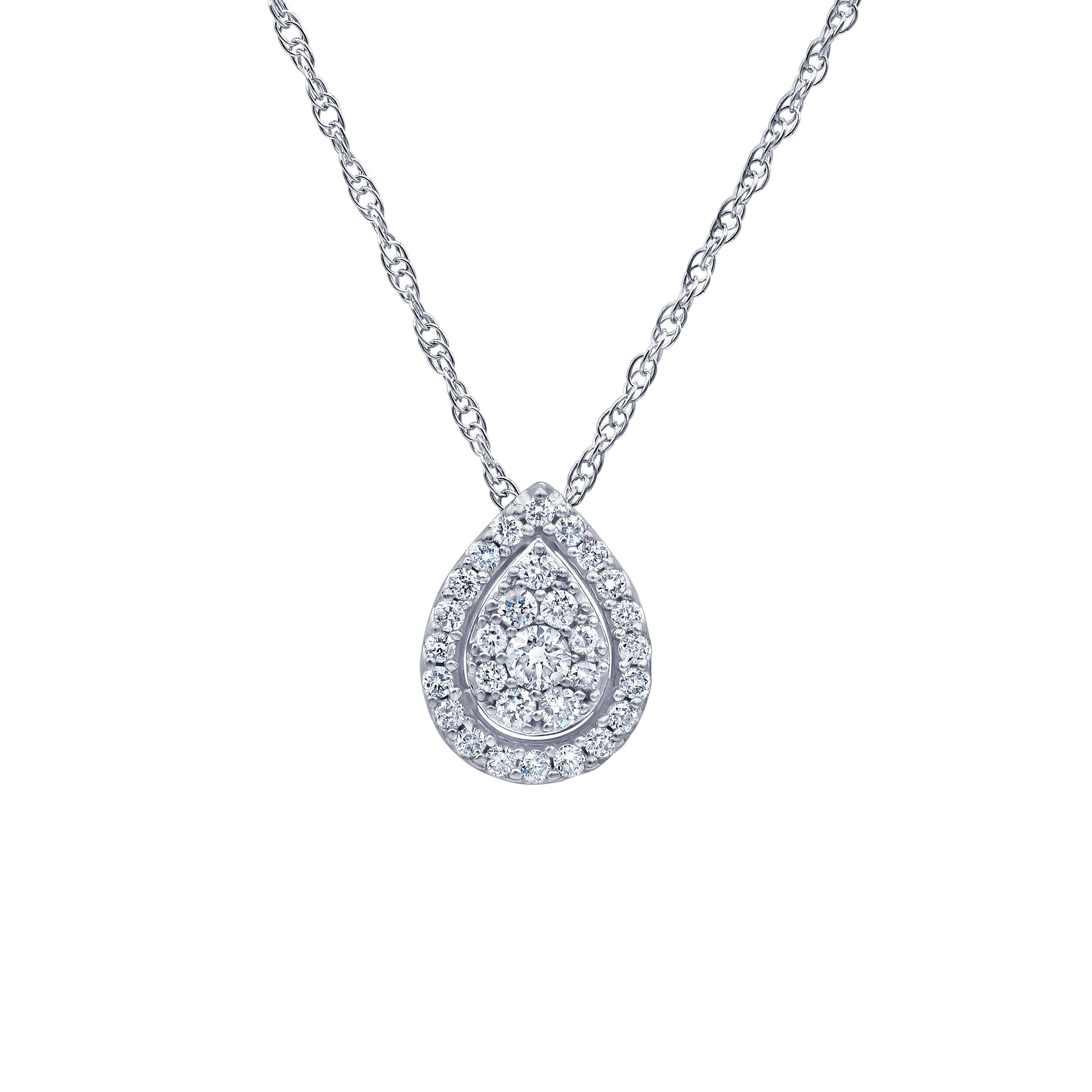 1/2 Carat T.W Lab Grown Diamond Pear Shape Pendant in Sterling Silver.