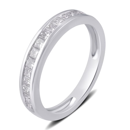 1/2 Carat T.W Princess Diamond 10K White Gold Wedding Band