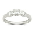 thumbnail image 1 of 1/2 Carat T.W. Princess Diamond 14K White Gold 3 Stone Engagement Ring. (J/I2-I3), 1 of 5