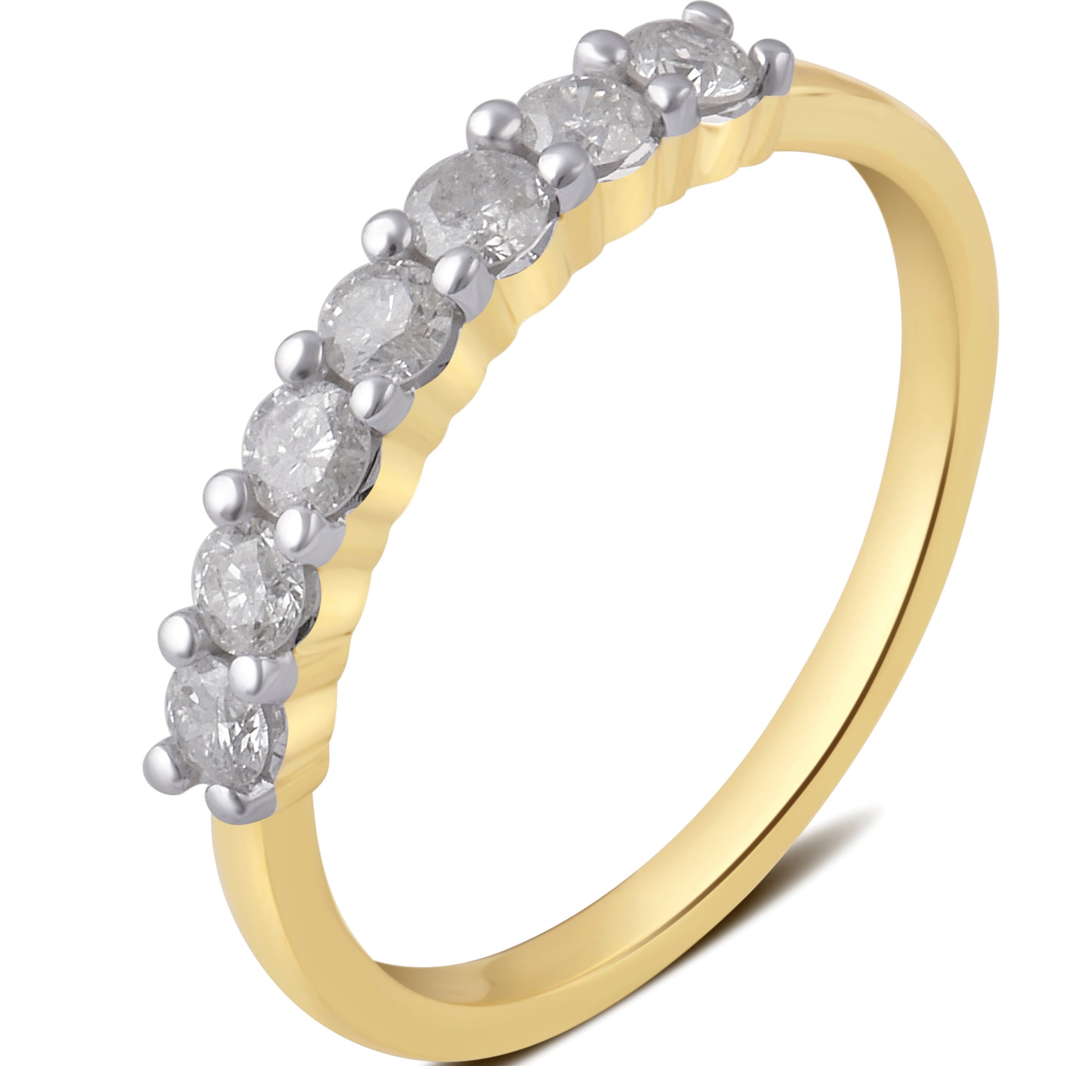 1/2 Carat T.W. Round Diamond 10K Yellow Gold Wedding Band