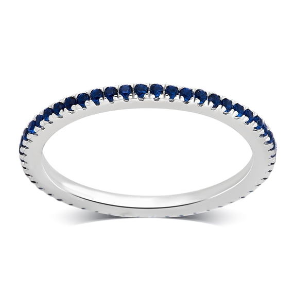 1/2 Carat T.W. Spinal Blue stone Sterling Silver Eternity band
