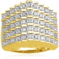thumbnail image 1 of 1/2 Carat T.W. White Diamond Yellow Plating over Sterling Silver Five-Row Ring, 1 of 1