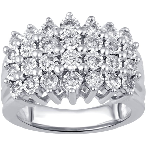 1/2 Carat T.w. Round White Diamond Sterl