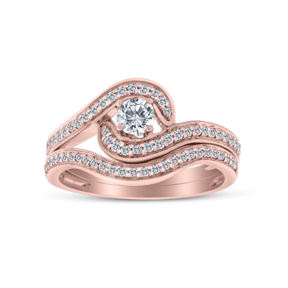 1/2 Carat TW Diamond Interwine Bridal Set in 10k Rose Gold (G-H, I2-I3)