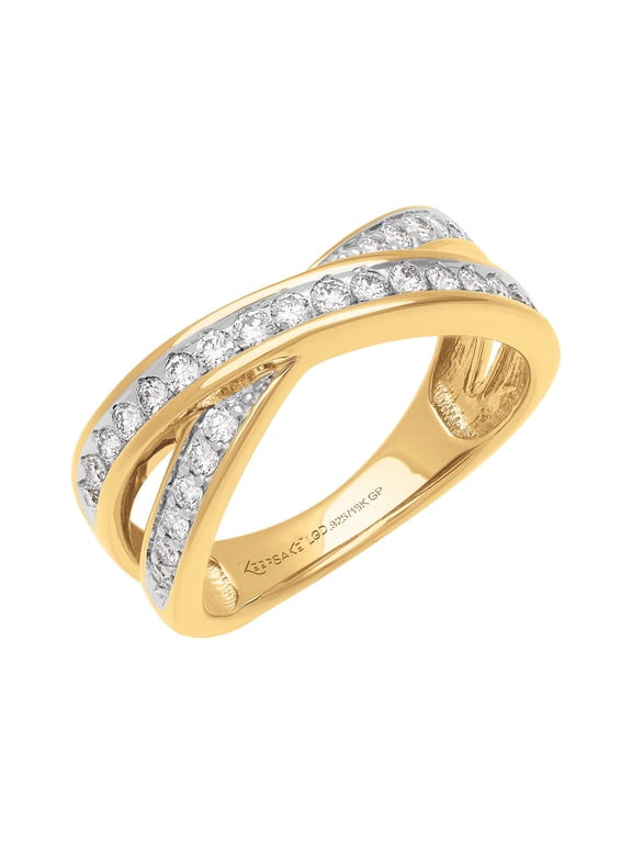 1/2 Carat TW Lab-Grown Diamond 18k Yellow Gold-Plated Sterling Silver Women's "Lustrous" Anniversary Band