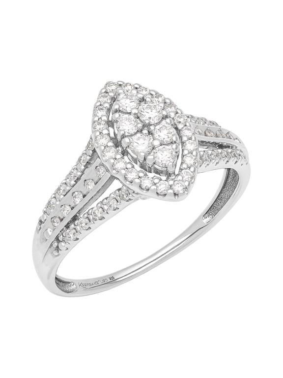 1/2 Carat TW Lab-Grown Diamond Halo Women's "Radiance" Engagement Ring in Sterling Silver by Keepsake