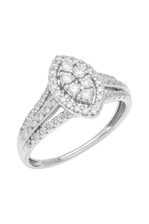 1/2 Carat TW Lab-Grown Diamond Halo Women's "Radiance" Engagement Ring in Sterling Silver