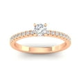thumbnail image 1 of 1/2 Carat TW Round Natural Diamond Engagement Rings in 10k Rose Gold, 1 of 5