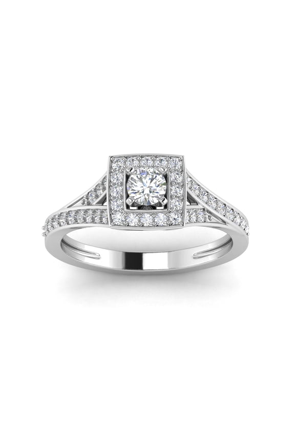 1/2 Carat TW  Women's Diamond Engagement ring in 10k White Gold (H-I, I1)