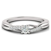 KEEPSTAR 1/2 Carat TW Women's Diamond Halo Engagement Rings in 10k White Gold