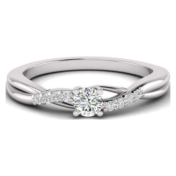 1/2 Carat TW Women's Diamond Halo Engagement Rings in 10k White Gold