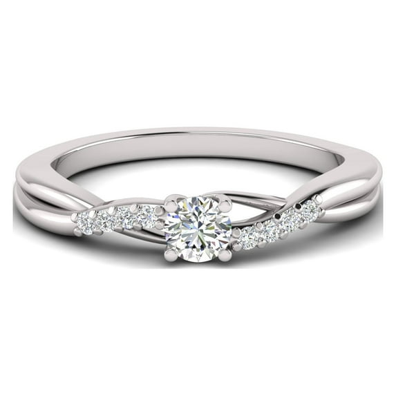 1/2 Carat TW Women's Diamond Halo Engagement Rings in 10k White Gold