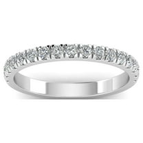 1/2 Carat TW Women's Natural Diamond Wedding Bands in 10k White Gold (G Color, I1 Clarity)