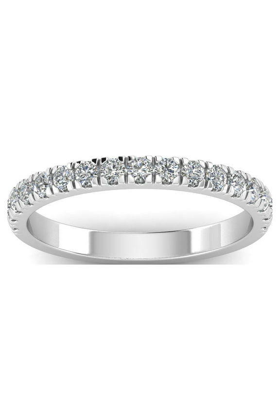 1/2 Carat TW Women's Natural Diamond Wedding Bands in 10k White Gold (G Color, I1 Clarity)