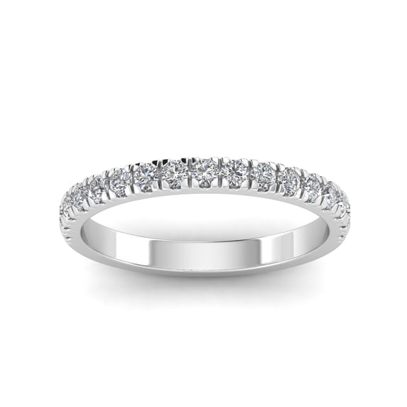 1/2 Carat TW Women's Natural Diamond Wedding Bands in 10k White Gold (G Color, I1 Clarity)