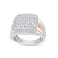 thumbnail image 1 of AFFY 1/2 Carat White Natural Diamond Two Tone Cluster Miracle Set Anniversary Men's Ring In 14K White Gold Over Sterling Silver (0.5 Cttw) Ring Size-13, 1 of 3