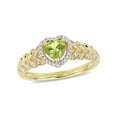 thumbnail image 1 of 1/2 Carat (cw) Natural Peridot Promise Heart Ring in 10K Yellow Gold with Diamonds, 1 of 4