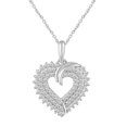 thumbnail image 1 of 1/2 Carat tw Cubic Zirconia Open Heart Cluster Charm Necklace Pendant in 925 Sterling Silver Jewelry, 1 of 5