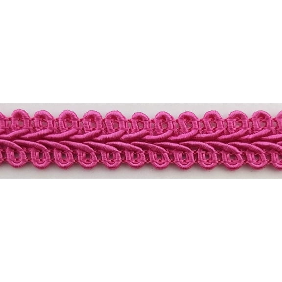 1/2" Chinese French Braid Gimp Trimming - 12 Continuous Yards - Many Colors! (Fuchsia)