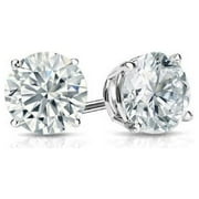 ALMASUNIDAS 1/2 Ct Diamond Stud Earrings 14k White Gold Finish Sterling 925 Silver Unisex Stud Earrings
