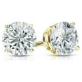 1/2 Ct Diamond Stud Earrings 14k Yellow Gold Finish Women Men Diamond