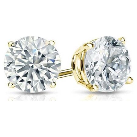 1/2 Ct Diamond Stud Earrings 14k Yellow Gold Diamond Earrings