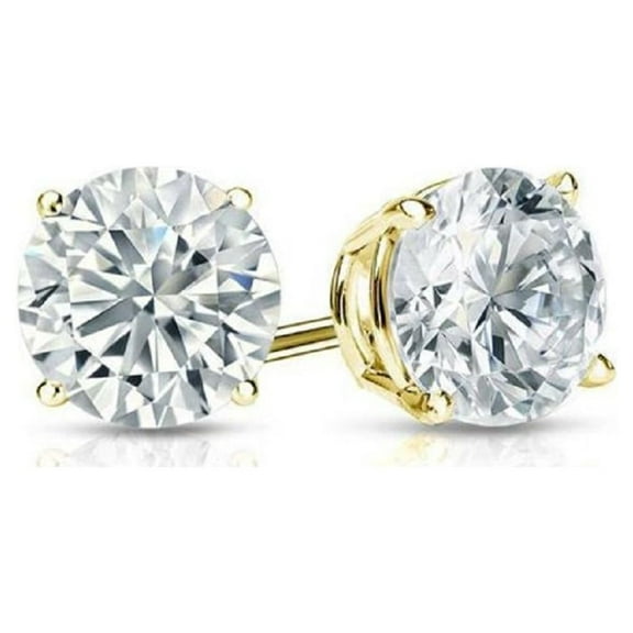 1/2 Ct Diamond Stud Earrings 14k Yellow Gold Finish Women Men Diamond Earrings