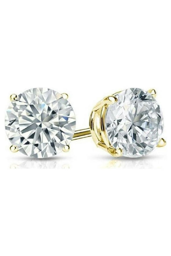 1/2 Ct Diamond Stud Earrings 14k Yellow Gold Finish Women Men Diamond Earrings